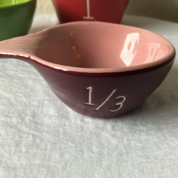 Rae Dunn: Ceramic Vegetable Measuring Cups- 1/4, 1/3, 1/2, 1 cups - Picture 7 of 16